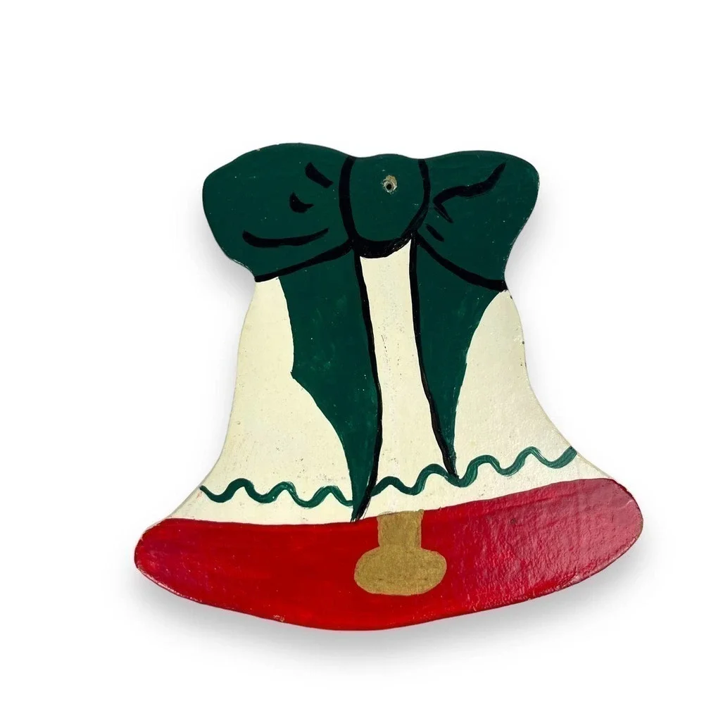 Vintage Handpainted Wood Christmas Ornaments